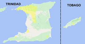 Range map of Anolis aeneus